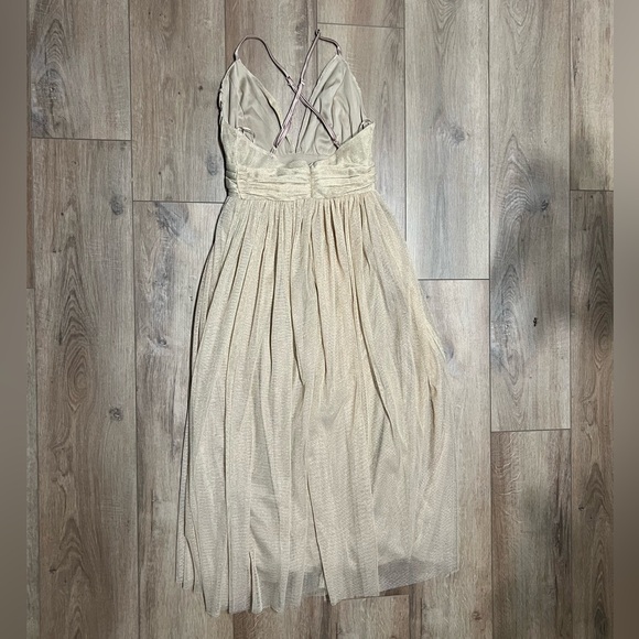 Dress Day Women’s Elegant Cream Gold Sparkle Evening Gown Dress Small - Picture 2 of 5